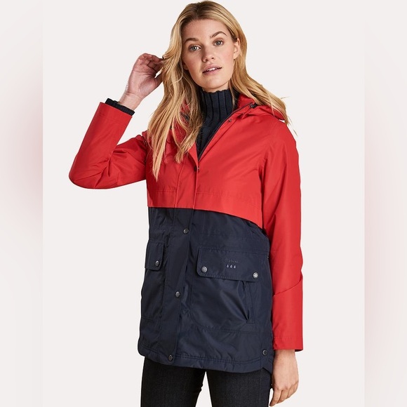 Barbour  Red and navy Raincoat - Picture 1 of 6